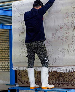 گرم خانه یا سالن خشک کردن در قالیشویی شهرری